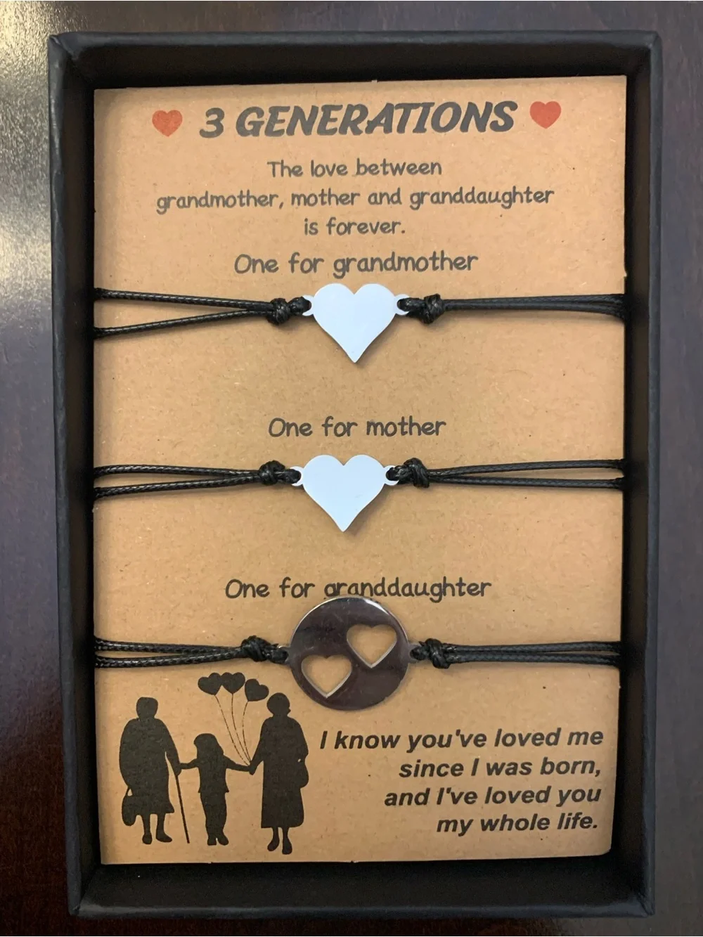 3 GENERATIONS Grandmother, mother, daughter, three generations bracelets NEW